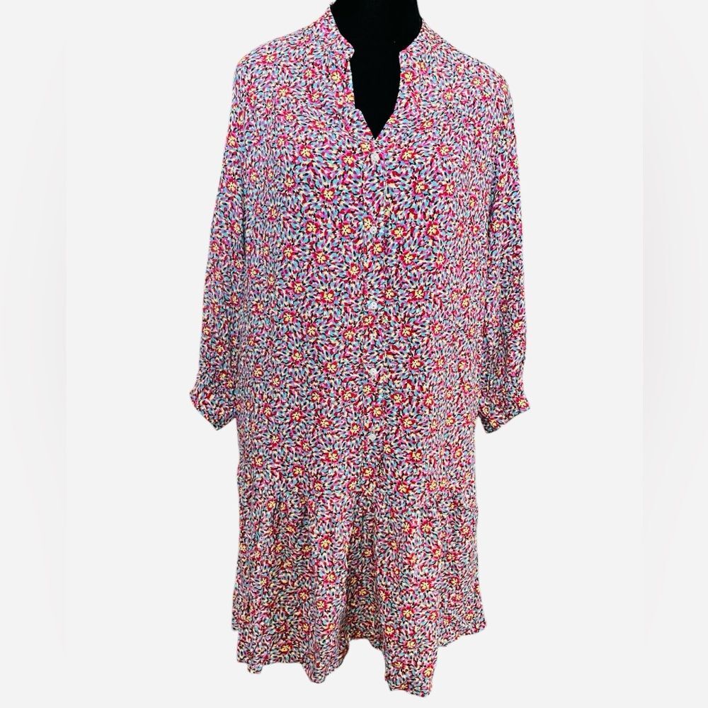 Anna Kay Pauline Dress Size 10 Viscose Confetti Floral Button Up French